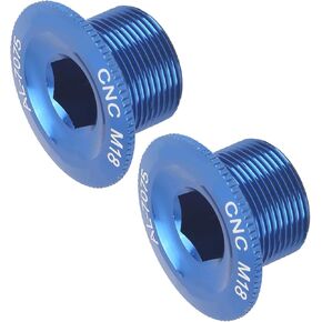 Bike Crank Arm Bolts, 2Pcs Crank Bolt Aluminum Alloy Crank Cap Crank Screw Cap Bike Accessory for Bike Bicycle(M18 Blue)