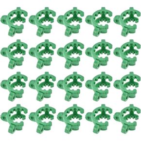 YOKIVE 20 Pcs Joint Clip, Lab Plastic Clips | Fixing Glass Instruments, Great for 14/20mm and 14/35mm Glass Taper Joint Laboratory Connector (Green)