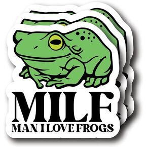 (3 عبوات) ملصق Man I Love Frogs - ملصق مضحك لعشاق الضفدع - ملصق فينيل مقاس 4x4 بوصة - مطبوع في الولايات المتحدة الأمريكية in Kuwait