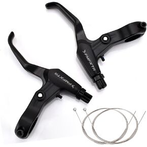 Universal 2.2cm Bike Brake Levers Aluminum Alloy V-Brake Handlebar Bicycle Brake Handle for Most Bicycle, Mountain Bike, Road Bike 1 Pair (black)