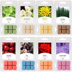 8 Packs Scented Wax Melts Set, Strong Aroma Wax Tarts with 8 Fragrances, 3.0oz Variety Wax Cubes