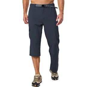 Little Donkey Andy Men's Convertible Hiking Pants with Belt, Lightweight Zip-Off Quick Dry Tactical Cargo Pants