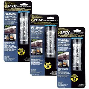 PC Products PC-Metal Epoxy Putty, 2 oz Stick, 3-Pack, Dark Gray,25536