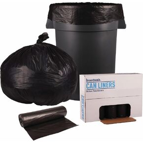 Boardwalk H8046HKKR01 منخفض الكثافة 45 جالون 0.6 مل 40 بوصة × 46 بوصة بطانات علب النفايات - أسود (25 كيسًا/لفة، 4 لفات/كرتون) in Kuwait
