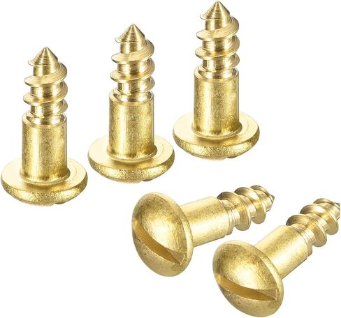 uxcell Wood Screws M3 x 12mm Slotted Round Head Brass Self-Tapping Screw Woodworking Screw 40 Pcs in Saudi Arabia