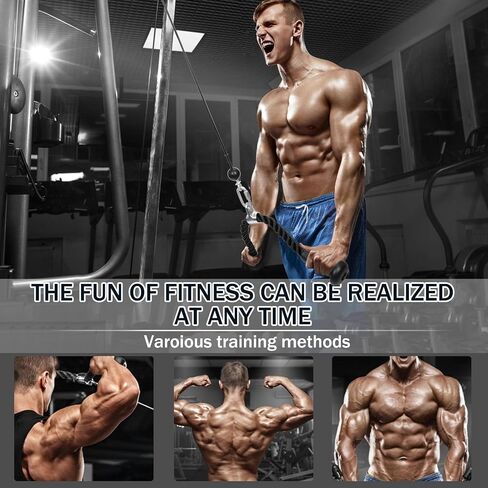 Hikeen Adjustable Length Fitness Tricep Pulley Cable System Pull Down and Lift Weight Pulley System for Biceps Curl, Triceps Pull Down, Back, Forearm, Shoulder Home Gym Equipment in Saudi Arabia