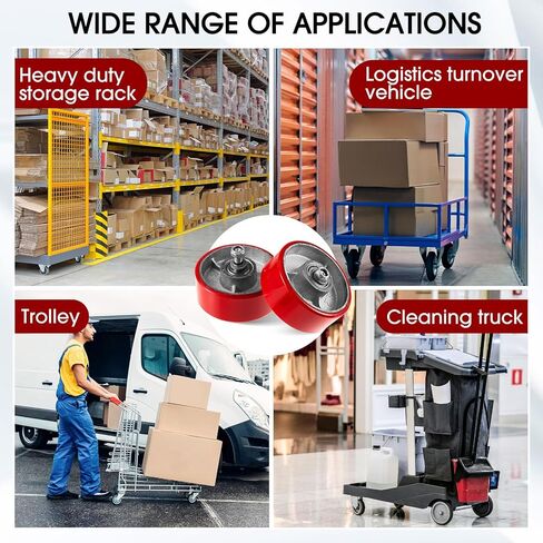 8 قطع من عجلات البولي يوريثين مقاس 5 بوصات مجموعة عجلات بديلة صناعية شديدة التحمل بقدرة تحمل 3000 رطل، عجلات بديلة لعربة التسوق لصناديق الأدوات والعربات المسطحة ومقبس المقطورة in Kuwait