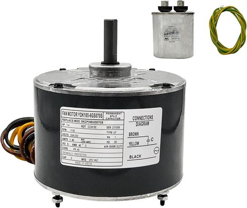 5KCP39EGS070S 5KCP39EGY823S 1/4 HP Condenser Fan Motor Replace for G3905, HC39GE236,237 HC39GE234A, 6DLL0 with Capacitor, 1100 RPM, 208/230V, 48 Frame OEM Upgraded Condenser Fan Motor Replacement in Kuwait