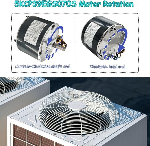 5KCP39EGS070S 5KCP39EGY823S 1/4 HP Condenser Fan Motor Replace for G3905, HC39GE236,237 HC39GE234A, 6DLL0 with Capacitor, 1100 RPM, 208/230V, 48 Frame OEM Upgraded Condenser Fan Motor Replacement in Kuwait