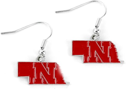 Aminco NCAA Nebraska Cornhuskers Home State Design Earrings in Saudi Arabia
