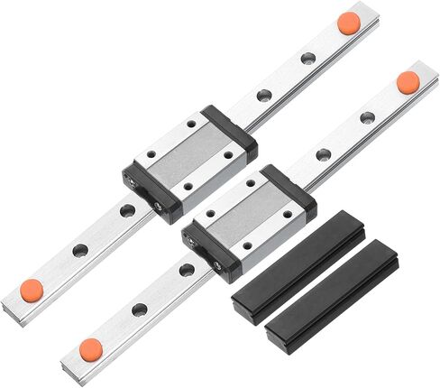 uxcell 2pcs MGN12 200mm Linear Guide Rail with 2pcs MGN12H Sliding Carriage Block Bearing Steel and 2pcs Plastic Mini MGN12 Linear Guide for DIY 3D Printers and CNC Machine, Black in Saudi Arabia