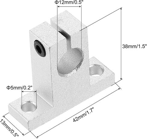 uxcell 4 قطع SK12 ألومنيوم خطي قضيب دعم عمود السكك الحديدية لعمود قطر 12 مم، أدلة الحركة الخطية السكك الحديدية تصاعد قوس لآلة CNC، طابعة ثلاثية الأبعاد، معدات التشغيل الآلي، لون فضي in Saudi Arabia