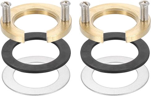 uxcell 2Sets Female Thread Hex Lock Nut 1-1/4inch (30.5mm) Brass C-Type Single Hole Faucet Lock Nuts with Gasket, Faucet Fixing Tool Set for Kitchen Bathroom Basin Sink in Saudi Arabia