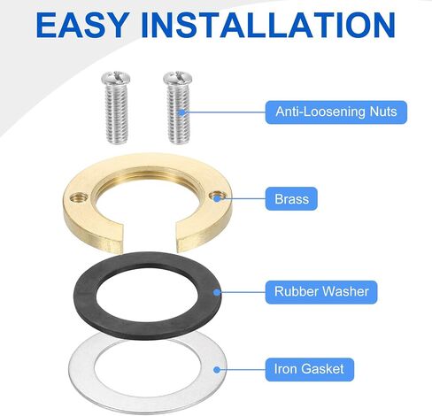 uxcell 2Sets Female Thread Hex Lock Nut 1-1/4inch (30.5mm) Brass C-Type Single Hole Faucet Lock Nuts with Gasket, Faucet Fixing Tool Set for Kitchen Bathroom Basin Sink in Saudi Arabia