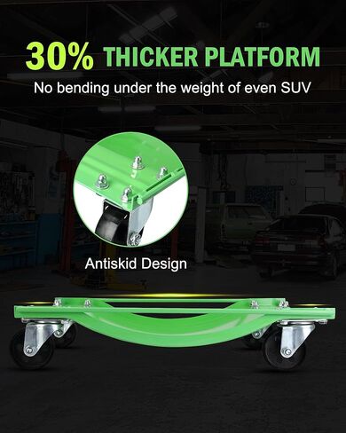 مجموعة DEXSO Wheel Dolly مكونة من 4 بكرات إطارات سيارة بسعة 10.000 رطل لتحريك السيارة، ودمى مركبات مضادة للانزلاق مع عجلات فولاذية دوارة مقاس 3.5 بوصة، 23.8 بوصة × 14.4 بوصة in Kuwait