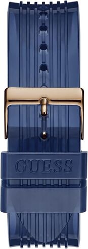 GUESS Mens 46mm Watch - Clear Strap Rainbow Dial Silver Tone Case in Saudi Arabia