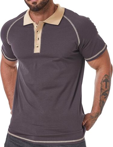 قمصان بولو رجالية من UOUA بأكمام قصيرة، تي شيرت جولف قطني بأكمام راجلان، تي شيرت صيفي كاجوال بياقة in Kuwait