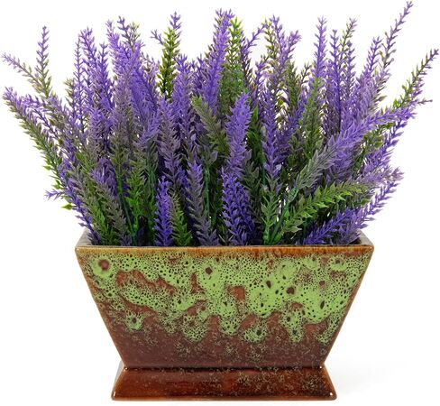 Lavender Artificial Plant-7 Inch Fake Lavender Flowers in Ceramic Pot Faux Lavender Plant for Table Centerpieces Purple Bathroom Bedroom Kitchen Accessories Decoractions in Saudi Arabia