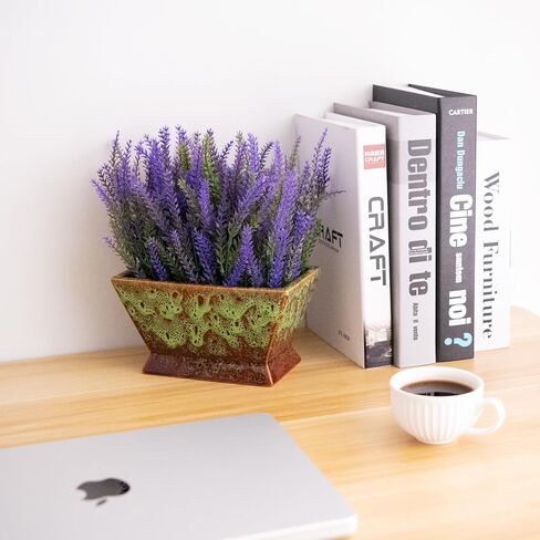 Lavender Artificial Plant-7 Inch Fake Lavender Flowers in Ceramic Pot Faux Lavender Plant for Table Centerpieces Purple Bathroom Bedroom Kitchen Accessories Decoractions in Saudi Arabia