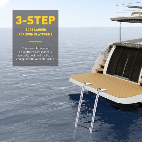 CO-Z Boat Rope Ladder 5 Step Portable Marine Dock Ladders, Assist Boat Accessories for Inflatable Boat, Fishing Boats, Kayak, Pontoon, Motorboat, Canoeing in Saudi Arabia