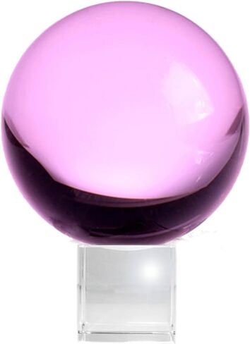 Amlong Crystal Meditation K9 Crystal Ball 3.25 inch (80mm) Diameter for Photography, Lensball, Decorative Ball with Free Crystal Stand and Gift Box, Clear in Saudi Arabia