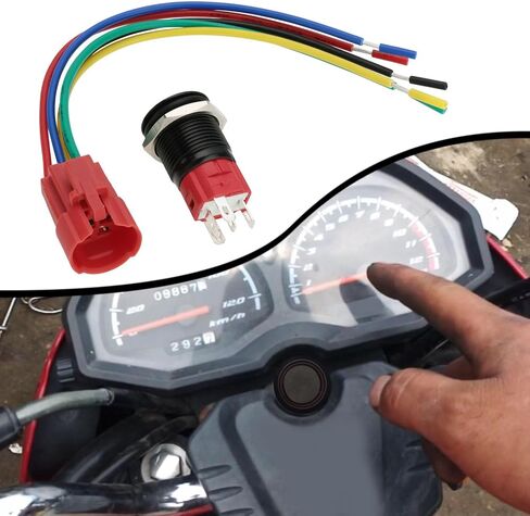 Create idea 16mm 12V Self Resetting Instantaneous LED Button Switch with Wire Socket Angel Ring Head for 16mm Installation Hole Toggle Switch Black Shell Red Light in Saudi Arabia