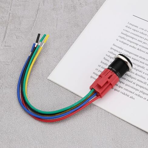 Create idea 16mm 12V Self Resetting Instantaneous LED Button Switch with Wire Socket Angel Ring Head for 16mm Installation Hole Toggle Switch Black Shell Red Light in Saudi Arabia