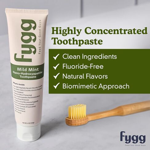 Fluoride Free Toothpaste, Nano Hydroxyapatite (Mild Mint) | Dentist Recommended - for Remineralizing, Whitening, & Sensitive Teeth - Premium Tooth Paste for Adults & Kids Oral Care (4oz) in Saudi Arabia