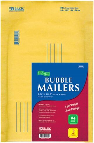BAZIC 9.5" X 13.5" (#4) Self-Seal Bubble Mailers (2/Pack) in Saudi Arabia