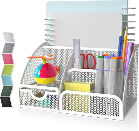 ملحقات مكتب منظم المكتب من HOPECK، منظم مكتب شبكي متعدد الوظائف مع 6 مقصورات ودرج واحد للمنزل والمكتب والمدرسة وورشة العمل والمطبخ (العشب الأخضر) in Kuwait