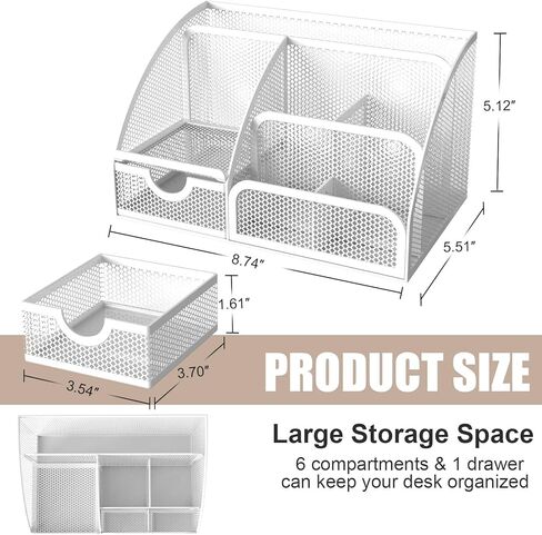 ملحقات مكتب منظم المكتب من HOPECK، منظم مكتب شبكي متعدد الوظائف مع 6 مقصورات ودرج واحد للمنزل والمكتب والمدرسة وورشة العمل والمطبخ (العشب الأخضر) in Kuwait