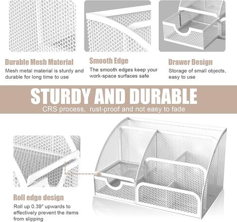 ملحقات مكتب منظم المكتب من HOPECK، منظم مكتب شبكي متعدد الوظائف مع 6 مقصورات ودرج واحد للمنزل والمكتب والمدرسة وورشة العمل والمطبخ (العشب الأخضر) in Kuwait