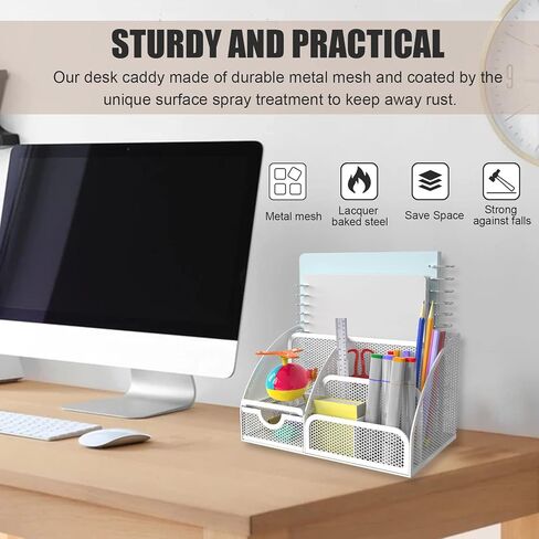 ملحقات مكتب منظم المكتب من HOPECK، منظم مكتب شبكي متعدد الوظائف مع 6 مقصورات ودرج واحد للمنزل والمكتب والمدرسة وورشة العمل والمطبخ (العشب الأخضر) in Kuwait