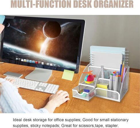 ملحقات مكتب منظم المكتب من HOPECK، منظم مكتب شبكي متعدد الوظائف مع 6 مقصورات ودرج واحد للمنزل والمكتب والمدرسة وورشة العمل والمطبخ (العشب الأخضر) in Kuwait