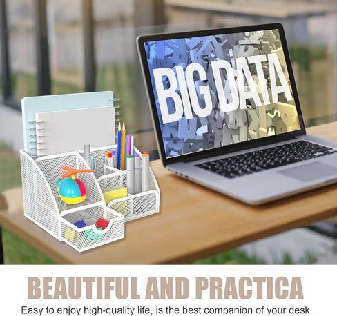 ملحقات مكتب منظم المكتب من HOPECK، منظم مكتب شبكي متعدد الوظائف مع 6 مقصورات ودرج واحد للمنزل والمكتب والمدرسة وورشة العمل والمطبخ (العشب الأخضر) in Kuwait