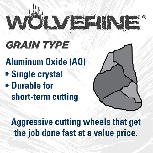 عجلة قطع Weiler 56068 مقاس 3 بوصات، قطع سريع من الفولاذ/المعدن Wolverine AO، قطع قيمة، 1/16 بوصة A36T نوع 1 3/8 بوصة (عبوة من 100 قطعة) in Saudi Arabia