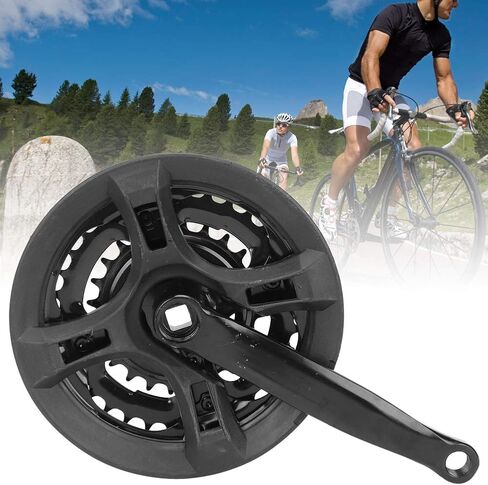 Bike Crank Arm Set, 170mm Mountain Crankset with Chains Cover for 24 34 42T Tooth Rear Sprocket in Saudi Arabia