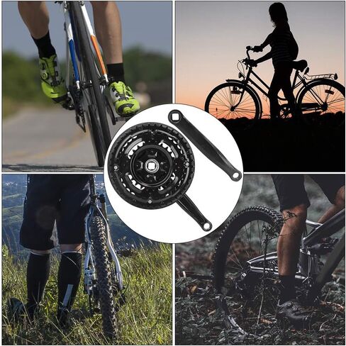 Bike Crank Arm Set, 170mm Mountain Crankset with Chains Cover for 24 34 42T Tooth Rear Sprocket in Saudi Arabia