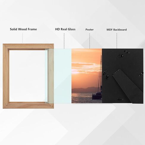 6x8 Picture Frame with Stand Real Glass Solid Wood White Rustic Wooden Wedding Farmhouse 6 by 8 Photo Artwork Painting Frames for Horizontal and Vertical Wall Hanging or Tabletop Display 6 x 8 in Kuwait