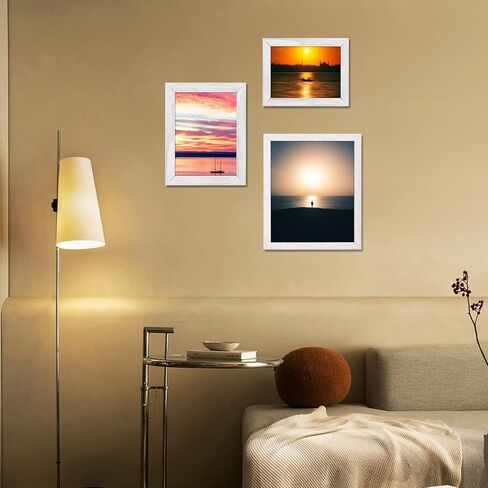 6x8 Picture Frame with Stand Real Glass Solid Wood White Rustic Wooden Wedding Farmhouse 6 by 8 Photo Artwork Painting Frames for Horizontal and Vertical Wall Hanging or Tabletop Display 6 x 8 in Kuwait