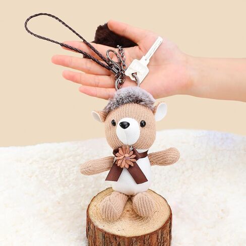 Mystery Flower Fragrance Keychain: Solid Aromatherapy for Closet, Car & Home - Dangling Pendant Deodorizer & Air Freshener - Cute bear (Grey bear) in Saudi Arabia