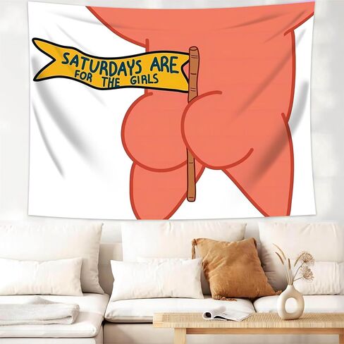 MeguMoon Funny Tapestry, Saturdays Are for The Girls Tapestry, Meme Tapestry for Bedroom Home Decor - 60x50in in Saudi Arabia