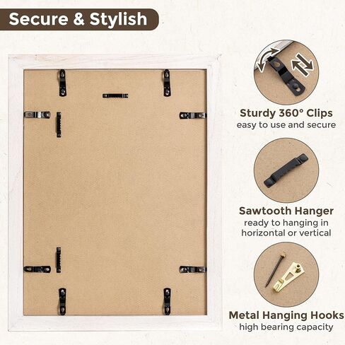 8x10 Picture Frame-Real Tempered Glass, Solid Wood Photo Frame 8x10, Display Pictures 5x7 with Mat or 8x10 Without Mat, 8x10 Picture Frame for Wall or Tabletop, Grey, 1 Pack in Kuwait