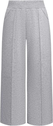 Hanna Nikole Plus Size Sweatpants for Women Drawstring Elastic Waist Casual Pants Wide Leg Lounge Pants with Pockets in Saudi Arabia