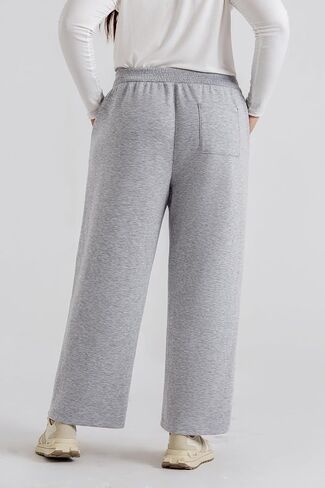 Hanna Nikole Plus Size Sweatpants for Women Drawstring Elastic Waist Casual Pants Wide Leg Lounge Pants with Pockets in Saudi Arabia