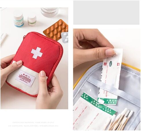 JJLFresheners 4Pcs Empty Travel Mini First Aid Pouch, Portable Outdoor First Aid Medical Rescue Bag Multi-Function Emergency Medicine Storage Organizer Bag Health and Household Supplies (Small) in Saudi Arabia