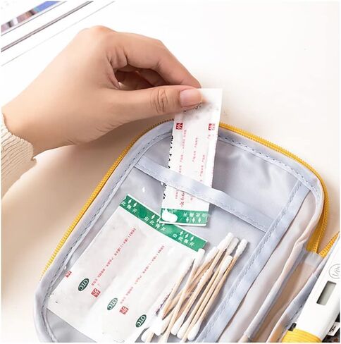 JJLFresheners 4Pcs Empty Travel Mini First Aid Pouch, Portable Outdoor First Aid Medical Rescue Bag Multi-Function Emergency Medicine Storage Organizer Bag Health and Household Supplies (Small) in Saudi Arabia