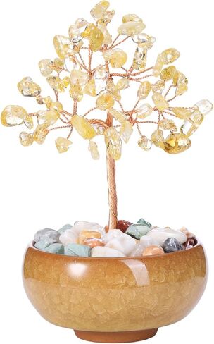 jovivi اللازورد الكريستال شجرة الأحجار الكريمة شفاء بلورات شجرة المال بونساي السيراميك قاعدة فنغ شوي شجرة الحياة، حظا سعيدا ريكي الطاقة الإيجابية، ديكور مكتب المنزل in Kuwait