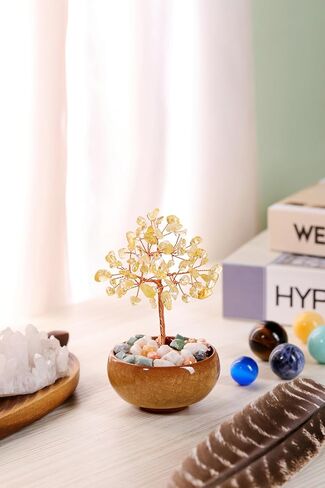 jovivi اللازورد الكريستال شجرة الأحجار الكريمة شفاء بلورات شجرة المال بونساي السيراميك قاعدة فنغ شوي شجرة الحياة، حظا سعيدا ريكي الطاقة الإيجابية، ديكور مكتب المنزل in Kuwait