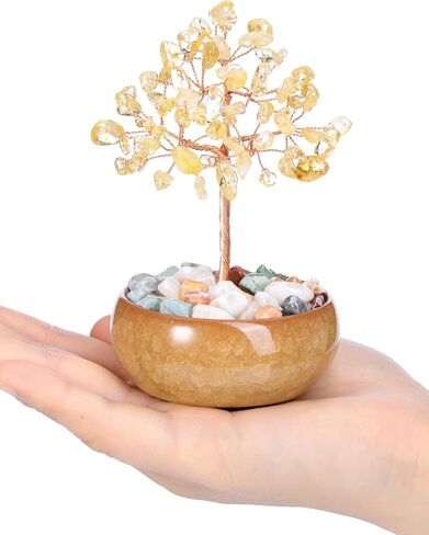 jovivi اللازورد الكريستال شجرة الأحجار الكريمة شفاء بلورات شجرة المال بونساي السيراميك قاعدة فنغ شوي شجرة الحياة، حظا سعيدا ريكي الطاقة الإيجابية، ديكور مكتب المنزل in Kuwait